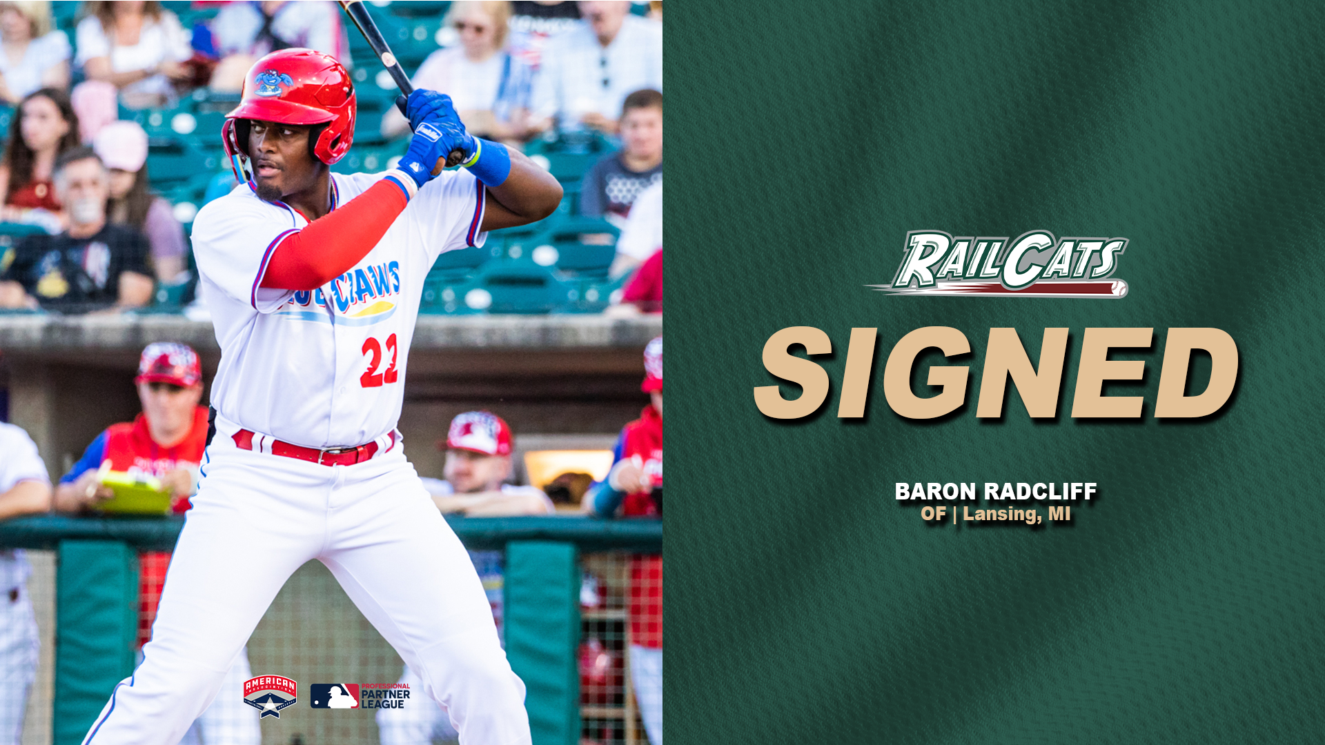 Gary SouthShore RailCats Sign Outfielder Baron Radcliff